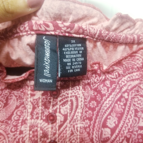 Jason Maxwell Paisley Plus size blouse 2X - Picture 3 of 4